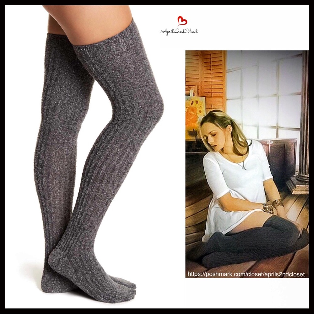 FREE PRESS TALL METALLIC OVER THE KNEE BOOT SOCKS - Picture 3 of 5